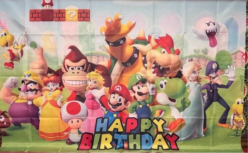 Super Mario Geburtstagsdekoration incl Kostüm und Spiele in Kassel