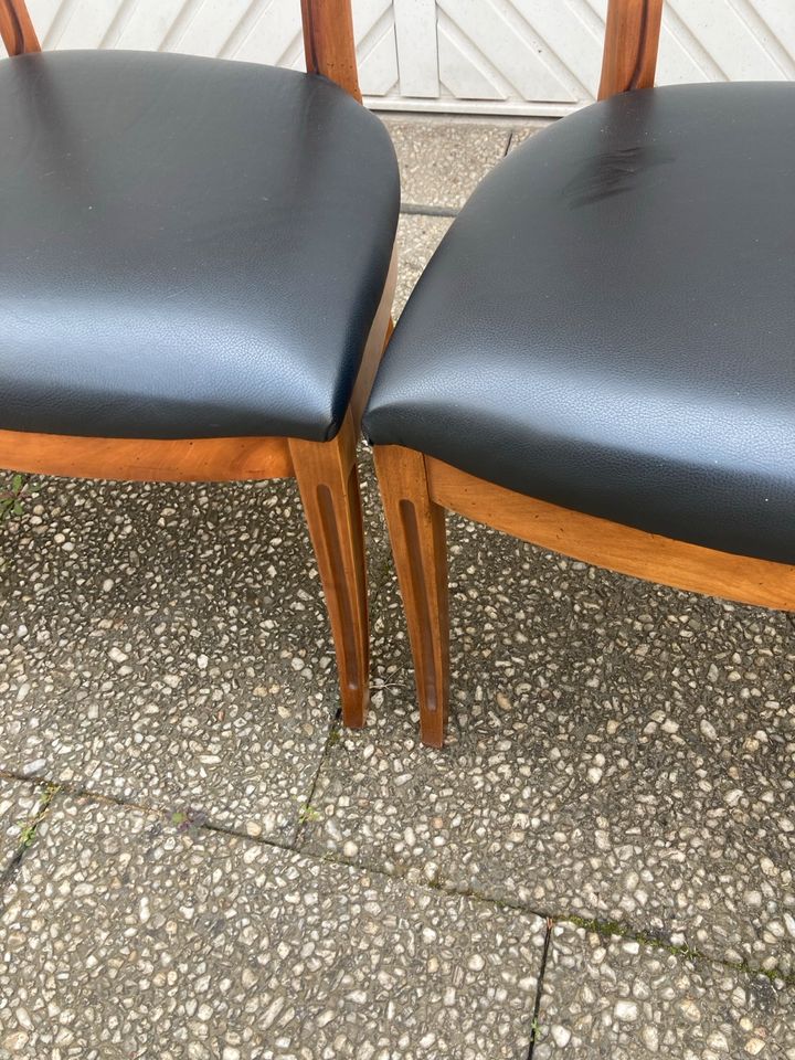 5 Roche Bobois Stühle mit schwarzen Ledersitzen in Frankfurt am Main