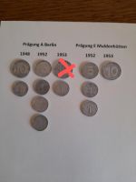 DDR Alu-Kleingeldmünzen 1948, 1952, 1953 Sachsen - Mülsen Vorschau