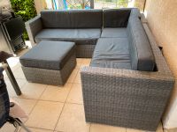 Stern Rattan Sofa grau mit Glastisch/Hocker 220x220cm Baden-Württemberg - Weissach im Tal Vorschau