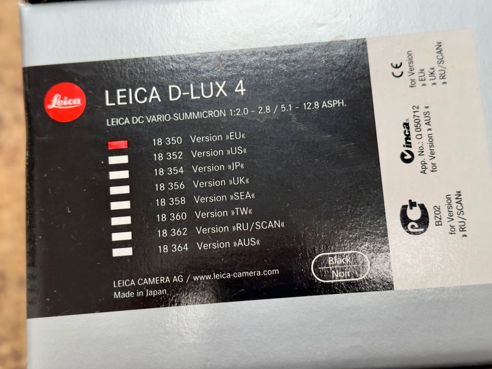 LEICA D-LUX 4 +Leica Bereitschaftstasche +SD Karten - NEUWERTIG in Frechen