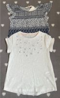 Set Tshirt 98 104  Mädchen Weiß Creme Blumen Blümchen blau Muster Bayern - Kempten Vorschau