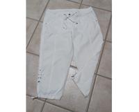 Leichte weiße Hose viele Details  ¾ lang  Baumwolle Gr. 42 / XL Hessen - Karben Vorschau