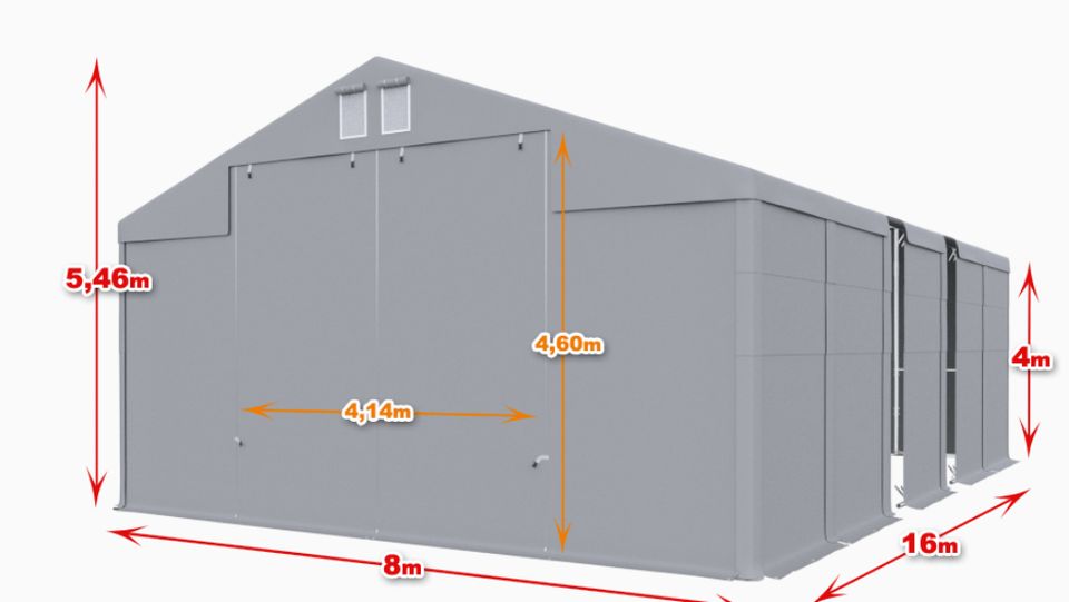 Ganzjähriges Lagerzelt 8x16x4 Carport Lagerhalle extra stark in Görlitz