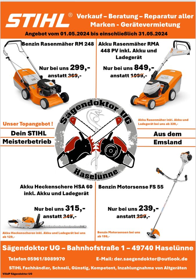 STIHL RM 248 jetzt kostenlos testen ! Rasenmäher in Haselünne