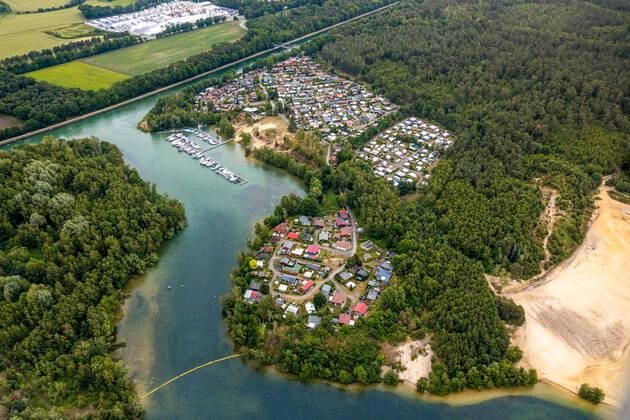 Wohnwagen auf Pachtparzelle Marina Flaesheim in Haltern am See