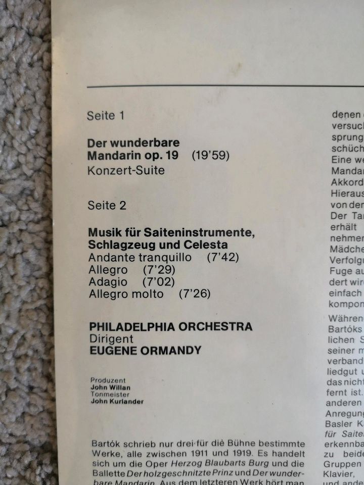 Schallplatte LP Klassik Bartok Ormandy NEU in Berlin