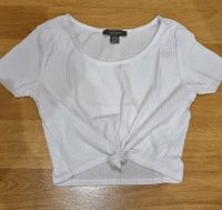 Weißes T-Shirt, bauchfrei, mit Knoten | Größe XS Niedersachsen - Edewecht Vorschau