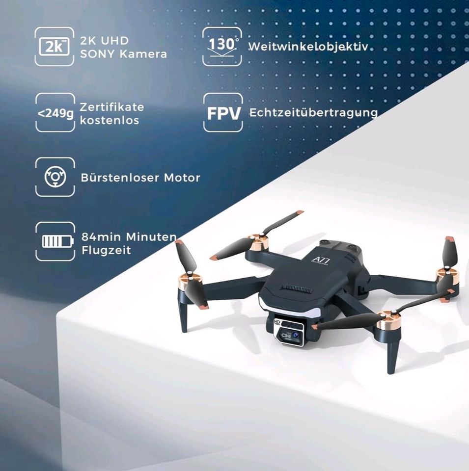 **Neu** Drohne, mit 2K HD-Kamera, sehr lange Flugzeit, 2 Akkus in Berlin