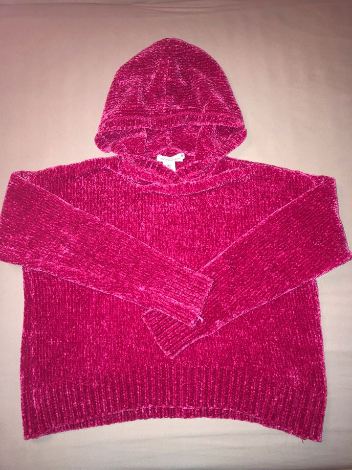 H&M kuscheliger Kurzpullover Hoodie pink Gr. XS Strick Chenille in Ammerbuch