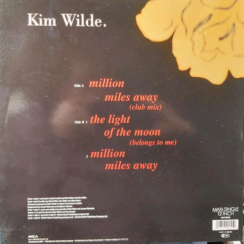 Kim Wilde - Million miles away - signierte Single in Aresing