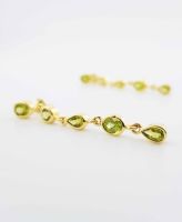 Gold Ohrhänger - Peridot | L: 4,4 cm B: 0,5 cm | 14 Kt. 585 Gelbgold | Ohrringe - G 1476 Bayern - Regensburg Vorschau