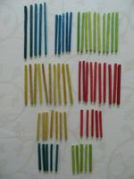 DDR/ 62 Zählstäbchen-Holz in verschiedenen Längen & Farben! /Lehr Gerbstedt - Welfesholz Vorschau