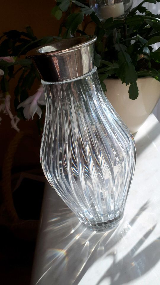 Kristall Vase mit Silbermontur in Garching b München