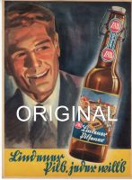 Poster Lindener Pilsener 1930er 40er Jahre Brauerei Hannover Niedersachsen - Braunschweig Vorschau