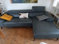 Sofa grau L-Form Leder Baden-Württemberg - Möglingen  Vorschau