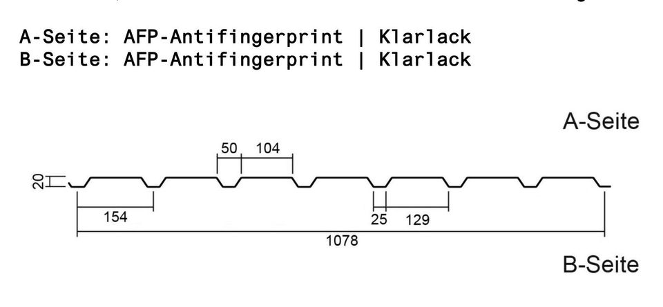 Trapezblech ➖ 500 cm ➖ 20/154 ➖ 1. Wahl ➖ 0,63 mm ➖ Trapezprofil Blech Profil Blechdach Wellblech Dachblech Dachabdeckung Garage Carport Halle Lager Lagerhalle Unterstand Schuppen Hütte Wand Dach in Leipzig