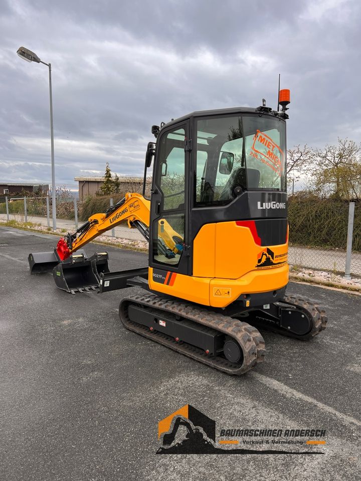 Vermietung Minibagger 2,7 T Bagger LiuGong 9027F Mieten in Ponitz