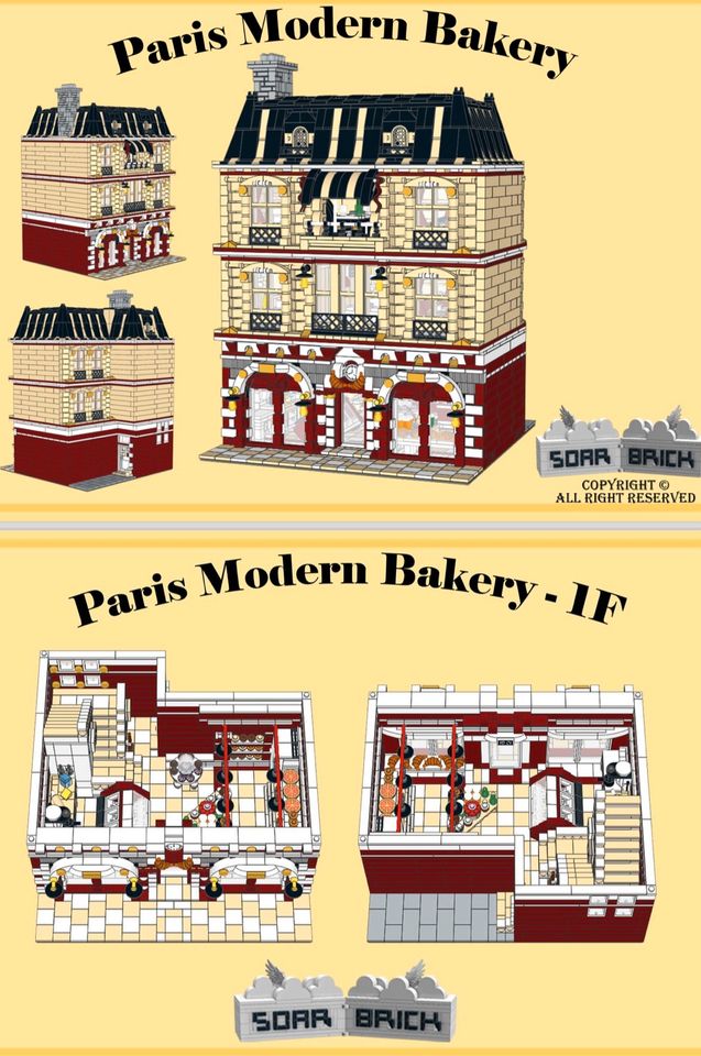 Paris Modern Bakery aus Lego nach Prinzip Modular Building in Düsseldorf