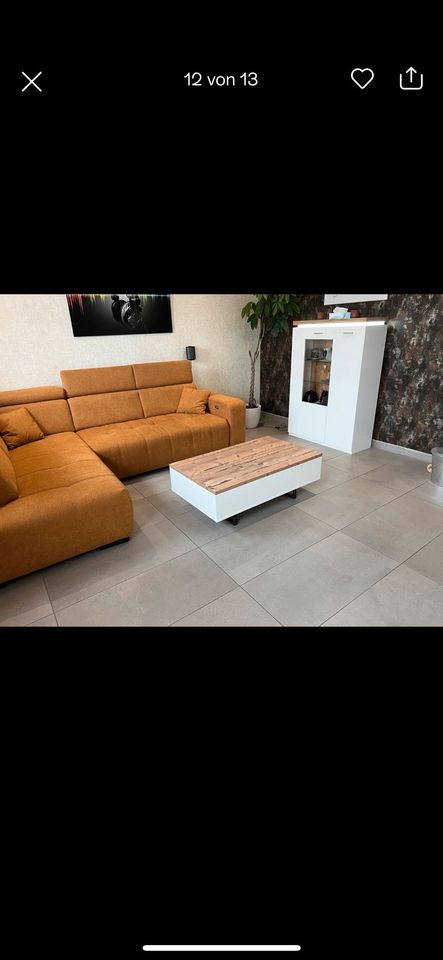 L Couch schlaffunktion elektrisch  lehnen Cognac Senf Sofa in Hattingen