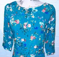 Gr.34/xs zero kleid blumen print petrol grün blau büro schick Bayern - Treuchtlingen Vorschau