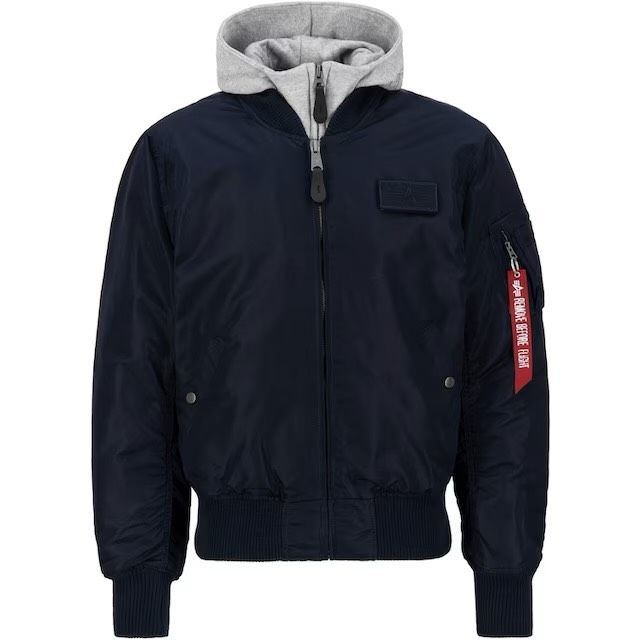 Alpha Industries Bomberjacke mit Kapuze MA-1 D-Tec blau in Quierschied