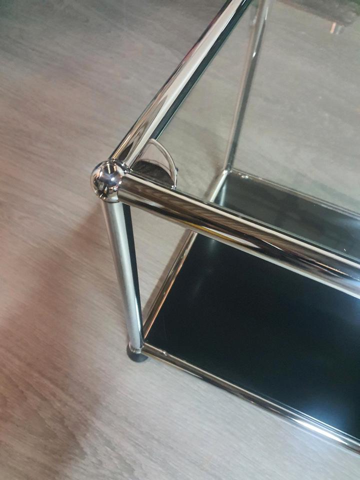 Usm Haller Beistelltisch Couchtisch schwarz mit Glas 50x35 in Marburg
