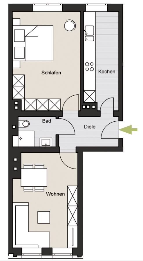 Die perfekte Größe! Vermietete 2-Zimmer-Wohnung als Kapitalanlage zu verkaufen! WE 11 in Köln