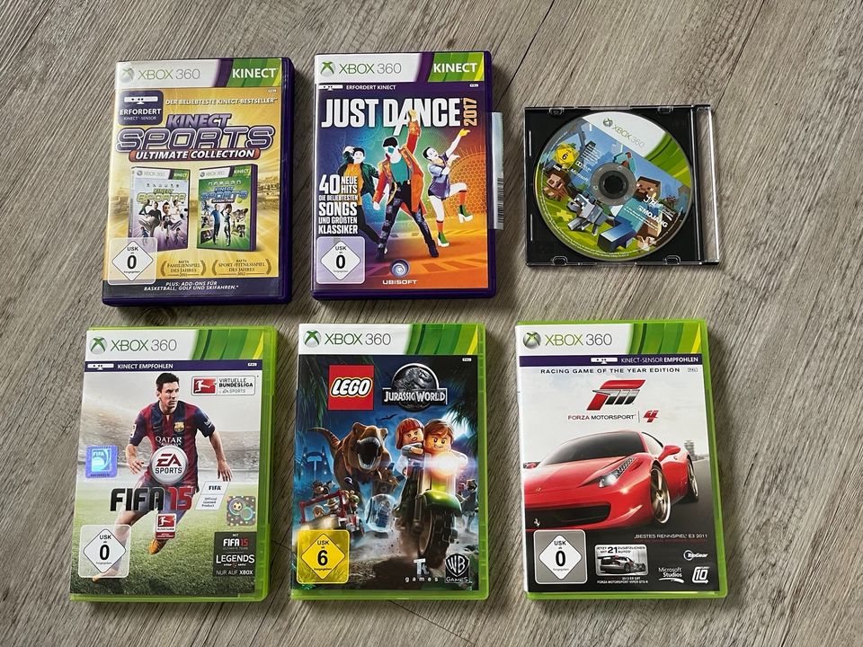 XBOX 360, Kinect, 3 Controller, 6 Spiele in Steinhagen