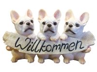 Willkommen Schild drei Bulldoggen Deko-Figur Indoor Outdoor Niedersachsen - Wardenburg Vorschau