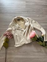 Vero Moda biker Jacke 36 S Creme Velours Lederimitat Brandenburg - Lübben Vorschau