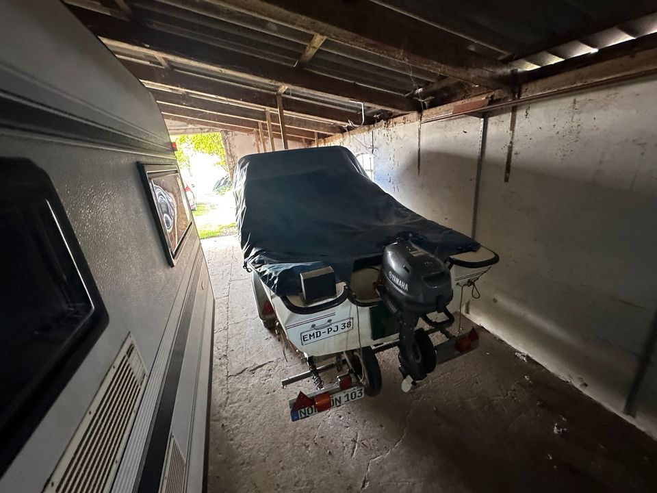 Angelboot mit 5Ps Yamaha Außenbordmotor und Pega Trailer in Südbrookmerland