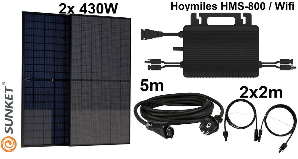 860W / 800W Balkonkraftwerk mit Hoymiles HMS-800W-2T