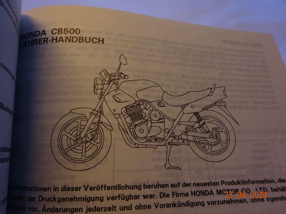 Honda CB 500  PC 26 Handbuch original, keine Kopie in Haibach Unterfr.