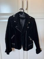 Vero Moda Lederjacke Royce | schwarz Gr. L | Veloursleder Niedersachsen - Lengede Vorschau
