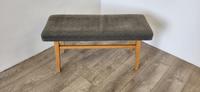 #A DDR Mid Century Polsterbank Sitzbank Stoff grau 60er alt Holz Sachsen - Burgstädt Vorschau