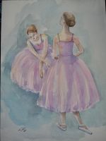 Aquarell Ballerina lila direkt vom Künstler Original Bayern - Rohrdorf Vorschau