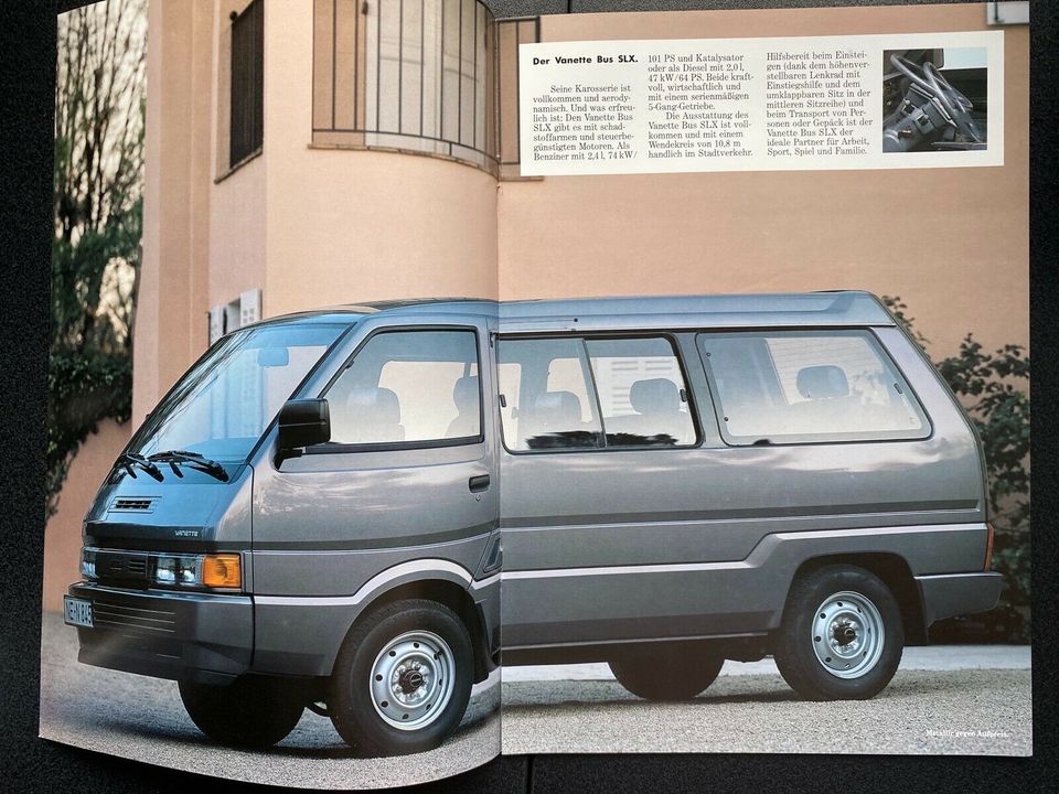 Prospekt Nissan Vanette SLX Bus von 12/87