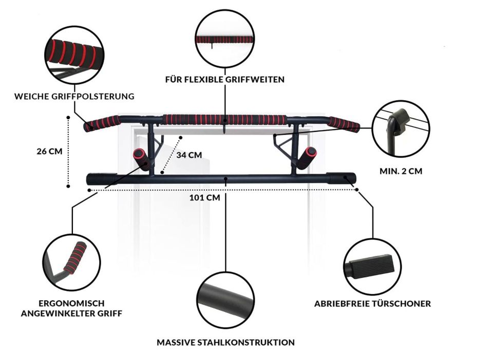 GYMFORMANCE Klimmzugstange Set inkl. Schlingentrainer in Niederstotzingen