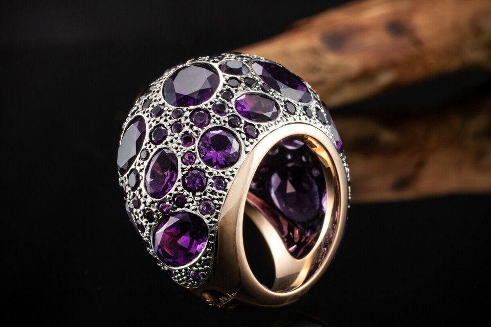 Großer Pomellato Ring Tabou Lila Amethyst 750er Roségold Rotgold in Wegberg