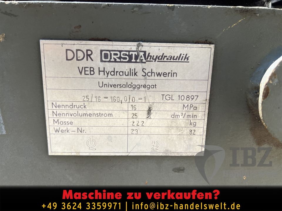 Hydraulikaggregat Hydraulik Druckerzeugung Orsta Tank Ventile in Ohrdruf