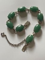 Jade Silber, edles altes Jadearmband mit grünen Cabochons Berlin - Tempelhof Vorschau