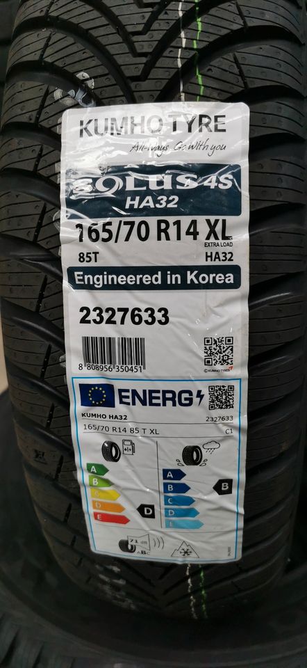 165/70 R14 85T M+S Kumho HA32 Genzjahres Reifen Allwetter in Unna