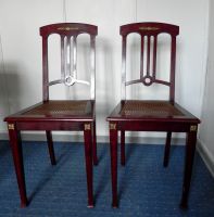 2 historistische Stühle, Mahagoni Messing-Applikation, Geflecht Hessen - Bad Karlshafen Vorschau