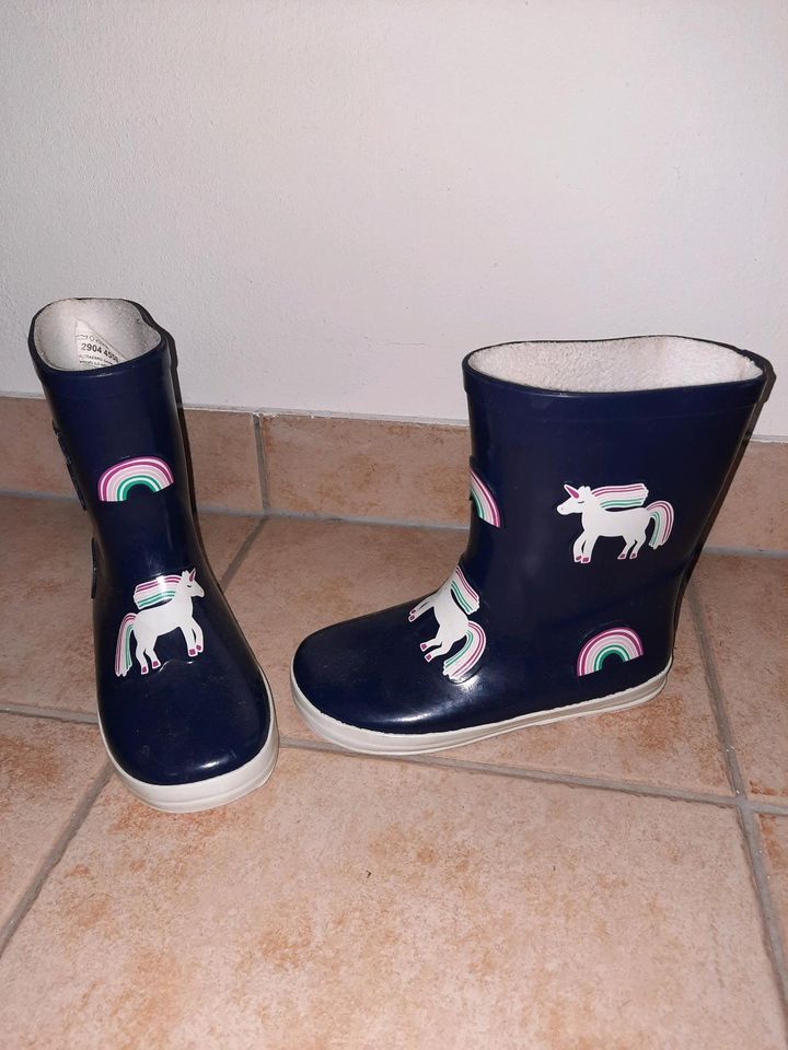 Mädchen Gummistiefel Größe 29 blau weiß Einhorn Regenbogen Motiv in Reinsdorf