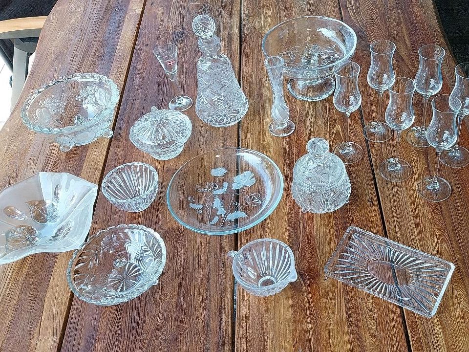 22 Teile Paket Glas Schalen Gläser Konvolut Kristall Bleikristall in Hamm