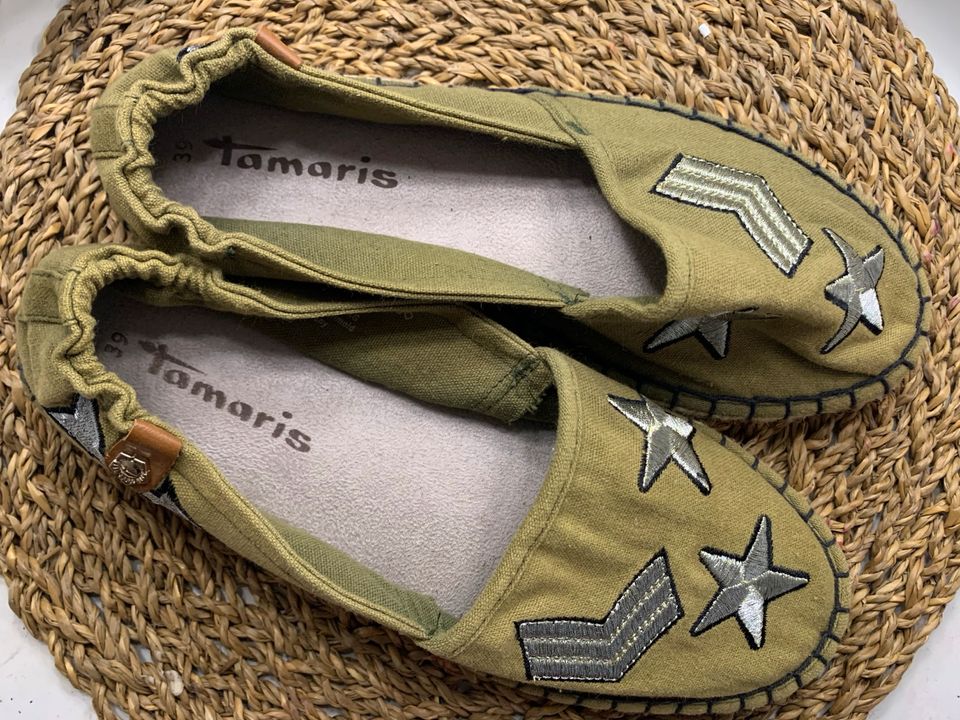 Tamaris Espandrillos Ballerinas Neu Khaki Gr. 39 in Nürnberg (Mittelfr)