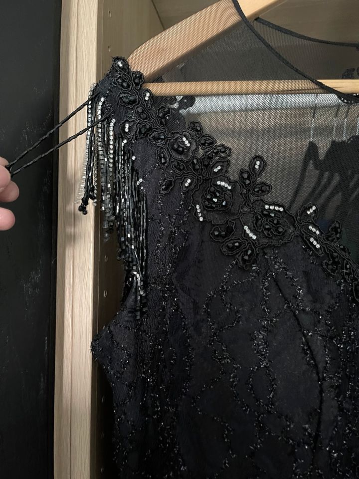 Schwarze Abendkleid Hochzeitskleid mit perlen in Gronau (Westfalen)