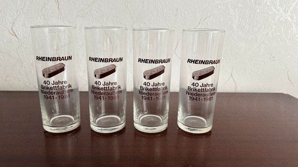 Trinkglas Rheinbraun 40 Jahre Brikettfabrik Niederaußem in Sersheim