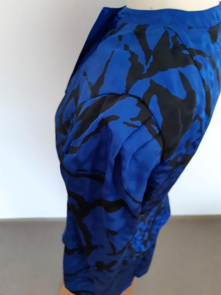 Dame Kleid Blau/Schwarz Gr.44 Puffärmeln in Augsburg